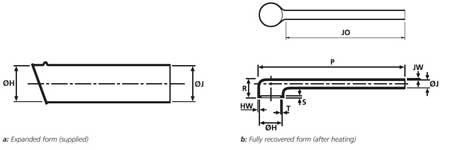 Hellermann Tyton Right Angle Heat Shrink Boots - Dimensions Illustration